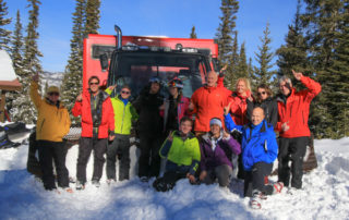 A group of snowcat skiers at Steamboat Powdercats, Colorado